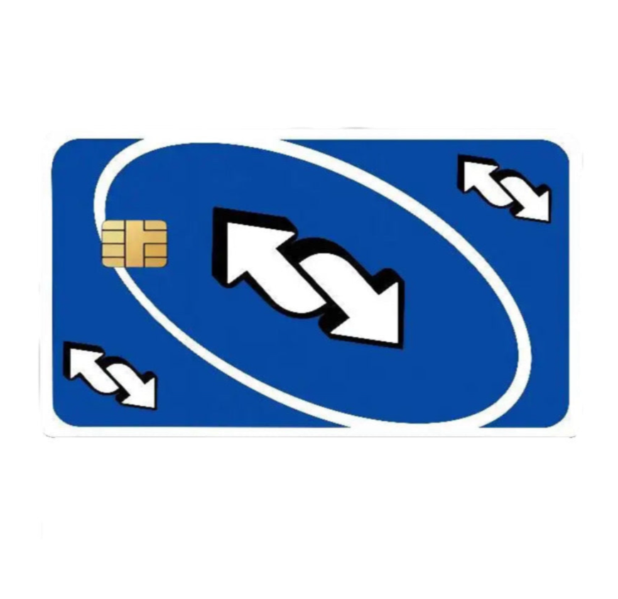 Blue Uno Reverse Card