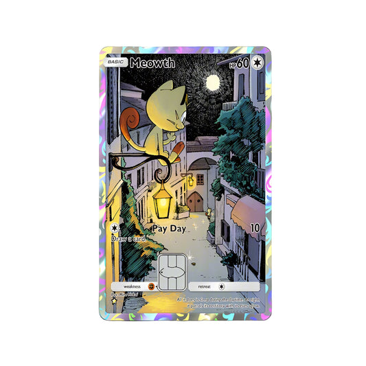 Holographic Meowth Pokemon Card Skin