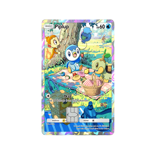Holographic Piplup Pokemon Card Skin