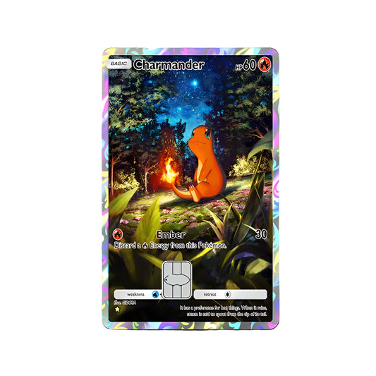 Holographic Charmander Pokemon Card Skin