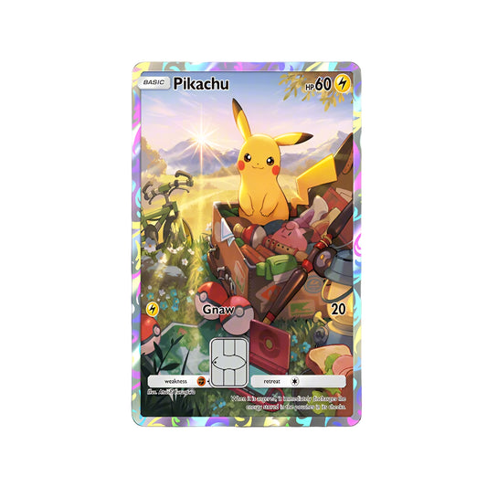 Holographic Pikachu Pokemon Card Skin
